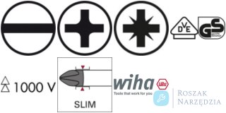 Zestaw wkrętak + bity, slimBit slimVario® PicoFinish  VDE  , 4-częściowy Wiha