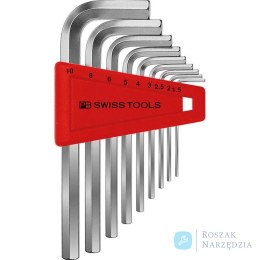 Zestaw kluczy trzpieniowych kątowych w uchwycie z tworzywa sztucznego 9-częściowy, 1,5-10mm PB Swiss Tools