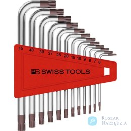Zestaw kluczy trzpieniowych kątowych w uchwycie z tworzywa sztucznego 12-częściowy T6-T45 PB Swiss Tools