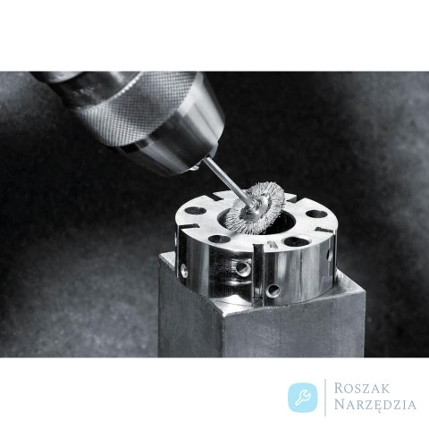 Miniaturowa szczotka okrągła stal nierdzewny falisty 19x0,1mm Lessmann Miniaturowa szczotka okrągła stal nierdzewny falisty 19x0,1mm Lessmann