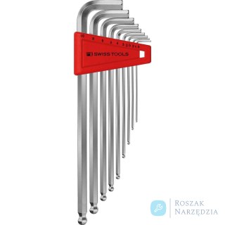 Zestaw kluczy imbusowych w uchwycie z tworzywa sztucznego 9-częściowy, 1,5-10mm końcówka kulista PB Swiss Tools