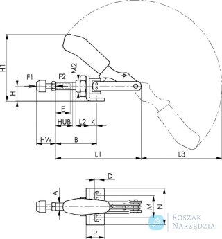 Docisk szybkom.czol. z drazkiem przesuw.6841 wlk. 5 M27 AMF