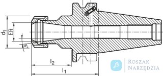 Oprawka do tul.zaciskowy , bardzo dluga JISB6339ADB BT40- ER25 HAIMER