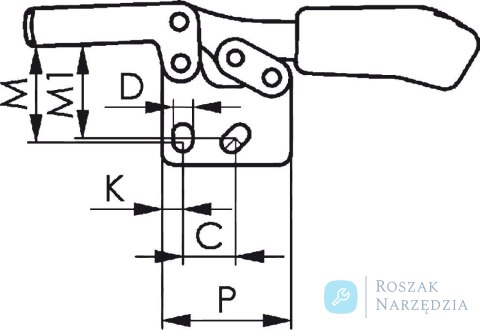 Docisk szybkomocujacy poziomy 6832, wielkość 2 AMF