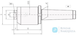 Kieł tokarski wysokoobrotowy (jednostronnie spłaszczony) z wymiennymi końcówkami MK3 CONZELLA