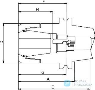 Oprawka do tulei zaciskowych (bez nakrętki) DIN69871ADB SK40-160 CP25 FAHRION