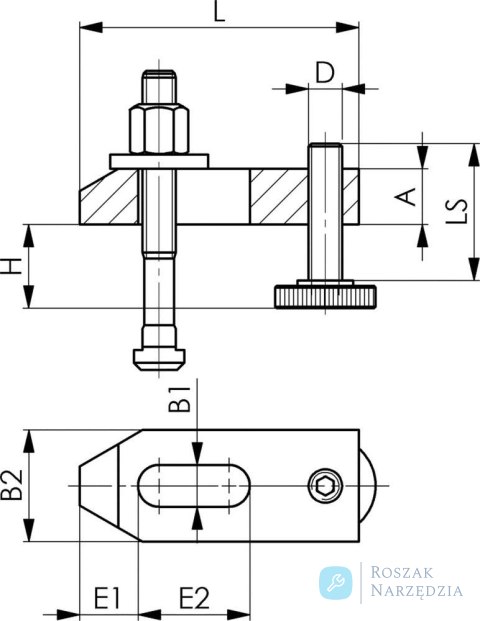 Łapa dociskowa DIN 6314V wzmocniona 10/8-32mm AMF