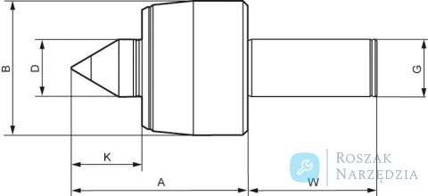 Kieł centrujący obrotowy, K102HZA, chwyt cylindryczny 20mm RÖHM Kieł centrujący obrotowy, K102HZA, chwyt cylindryczny 20mm RÖHM