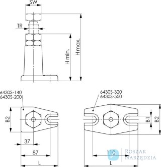 Podpórka śrubowa, wlk. 320 200-320mm AMF