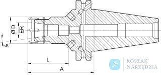 Oprawka do tulejek zaciskowych DIN69871ADB SK40-ER16, krotka HAIMER