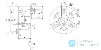 Uchwyt zaciskowy B212 3B 304mm Kitagawa Uchwyt zaciskowy B212 3B 304mm Kitagawa