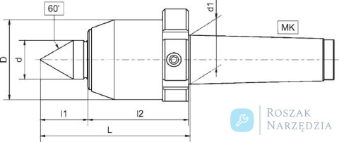 Kieł tokarski wysokoobrotowy z nakrętką wypychającą MK6 CONZELLA