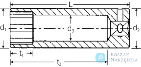 Nasadka 1/4" rozmiar 3/8", 12-kątna, długa STAHLWILLE