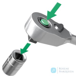 Grzechotka 1/4" QR (80 zębów) długa, L=153mm z modułem zatrzaskowym i 2K rękojeścią STAHLWILLE