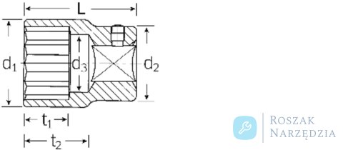 Nasadka 3/4" rozmiar 1 11/16", 12-kątna, krótka STAHLWILLE