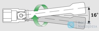 Przedłużka kątowa 1/4" L=150mm z przegubem wobble-drive STAHLWILLE