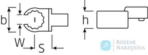 Końcówka wtykowa oczkowa otwarta 9x12mm 21mm do kluczy dynamometrycznych STAHLWILLE