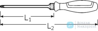 Wkrętak krzyżowy rozmiar PH1 DRALL + grot długi 250mm STAHLWILLE