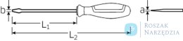 Wkrętak płaski 1,2x6,5x125mm DRALL+ z uchwytem sześciokątnym pod klucz STAHLWILLE