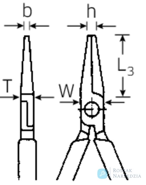 Szczypce płaskie długie L=160mm; chrom./osł. wzm. STAHLWILLE
