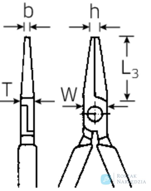 Szczypce płaskie, długie, z obcinakiem L=160mm; chromowane, rękojeść 2K STAHLWILLE Szczypce płaskie, długie, z obcinakiem L=160mm; chromowane, rękojeść 2K STAHLWILLE