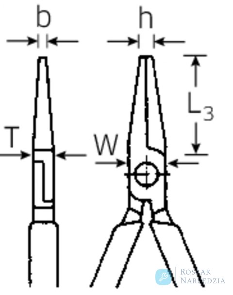 Szczypce płaskie krótkie L=160mm; chromowane, rękojeść 2K STAHLWILLE