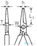 Szczypce półokrągłe z ostrzem tnącymVDE1000V L=160mm; chrom./izolow. STAHLWILLE