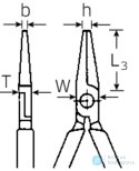Szczypce regulowane płaskie zaostrzone L=140mm; chrom./powl. STAHLWILLE