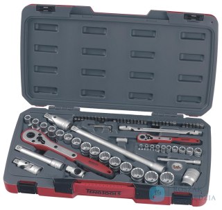 Zestaw narzędzi nasadowych z chwytem kwadratowym 1/4" i 1/2" Teng Tools T1272