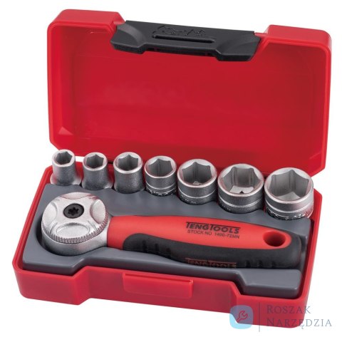 Zestaw narzędzi nasadowych z chwytem kwadratowym 1/4" Teng Tools T1408