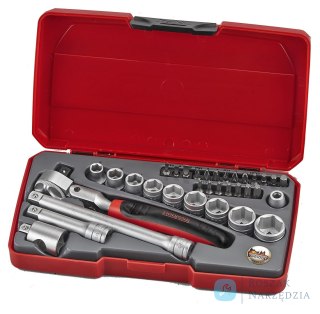 Zestaw narzędzi nasadowych z chwytem kwadratowym 3/8" Teng Tools T3834S